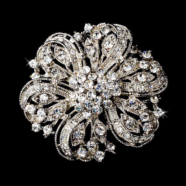 Krystal Rhinestone Broche til Kvinder Sølv Snoede Blade Broche Nåle til Kvinder