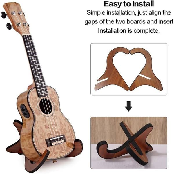 Ukuleleställ, gitarrställ, bärbart och hopfällbart träställ för X-typ musikinstrument