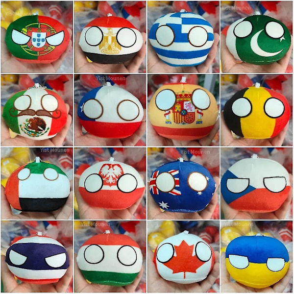 68 Stilar 10cm Landboll Plyschleksaker Polandball Hänge Landbollar Dekoration Countryball Fylld Dock Julgåva För Barn 10cm Prussia