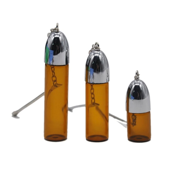 2 st/förpackning 36mm/57mm/72mm glasflaska med metallsked MEP Height 57mm