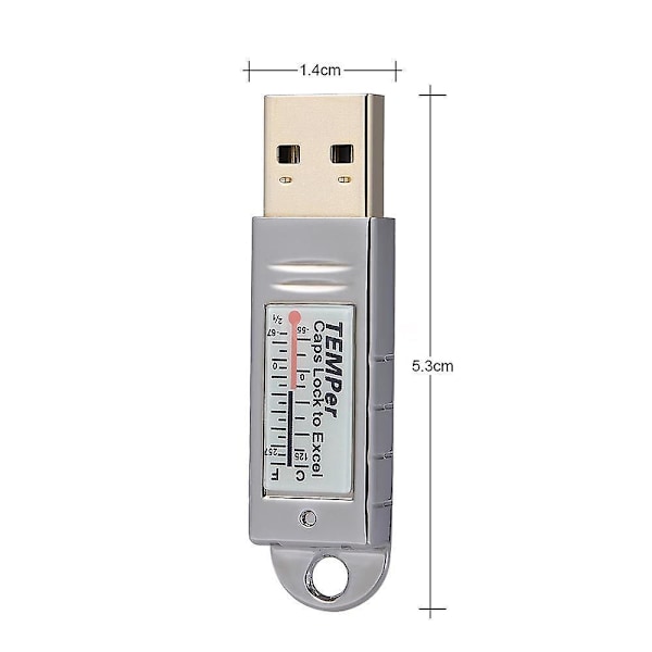 USB-termometer Temperatursensor Data Logger Opptaker for PC Windows xp Vista/7 Silver