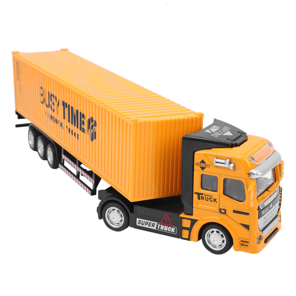 1:48 Legering Container Truck Modell Leke Høy Simulering Barn Bil Leke Kjøretøy Gul Container Truck Modell