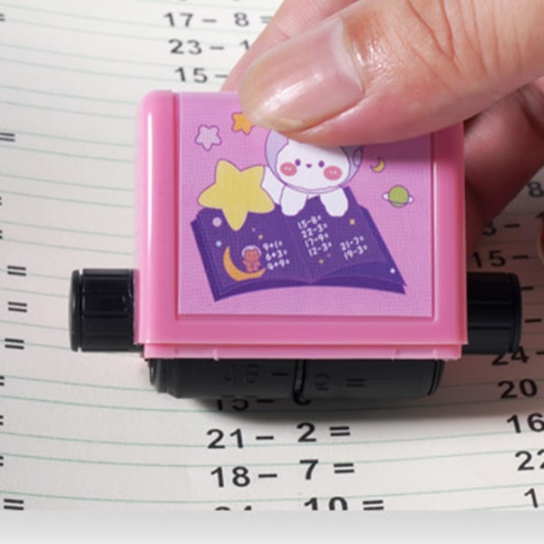 Hjerneforbedringsenhet for barn, rullende digitalt undervisningsstempel Ft Pink subtraction