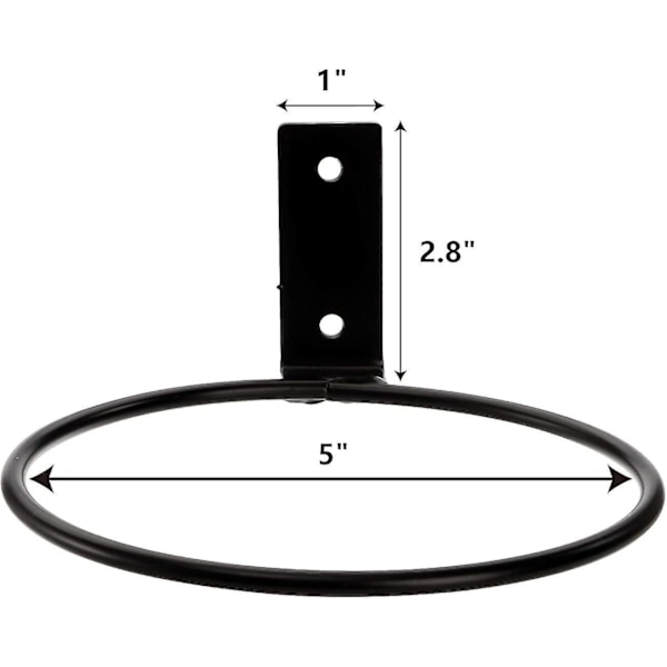 4-pack 5 tum Blomkruka Hållarring Väggmonterad Blomkruka Hållarring Växt Hängare, Svart, Pack med 4 Väggplanteringskrok