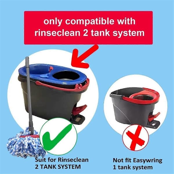 Moppehode for O Rinse Clean Mikrofiber 2-Tank System, Bytt ut med roterende moppebase As Shown
