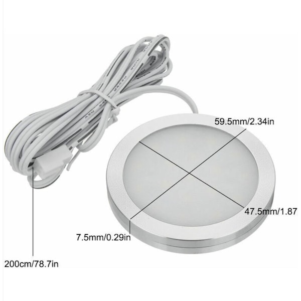 Sæt med 8 Indvendige LED-Spots 12V Diameter 59,5mm