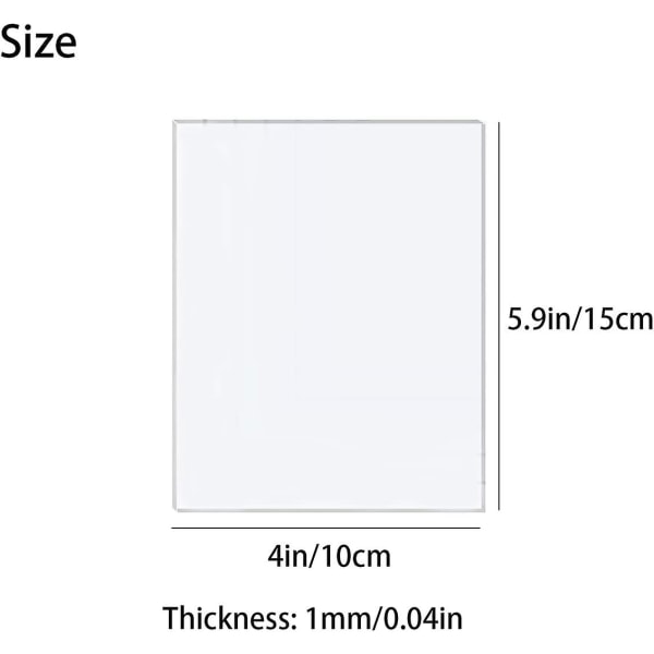 10 stk Akrylplader 1mm - Klar Plexiglas Plastplader til Håndværk