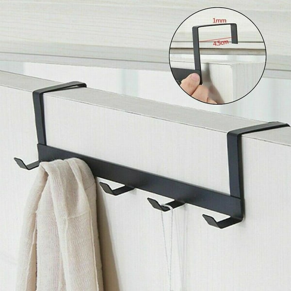 5 Hooks Over The Door Hanger Hook Storage Holder Towel Clothes Hanging RackBY