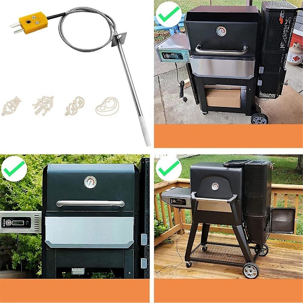 Temperatursonde Kitterstatning, for Serie 560/800/1050 XL & Digital Kullgrill+Røyker Silver