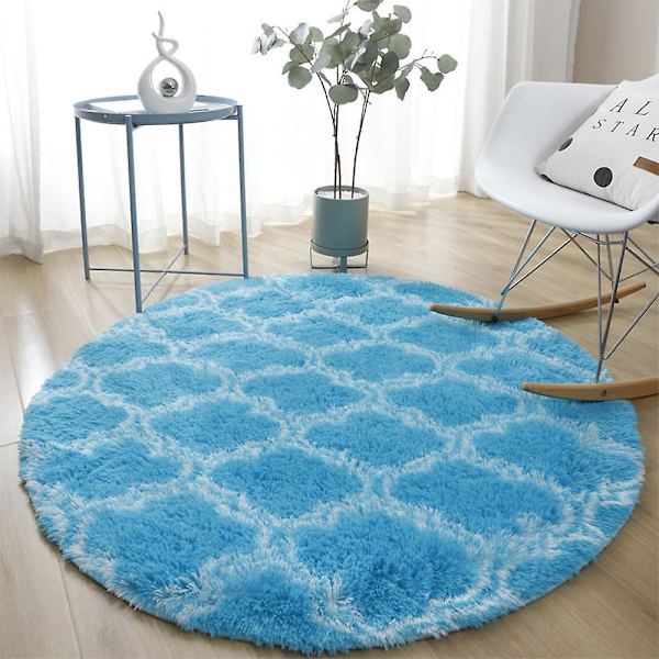Runda Mattor Mjuka Bekväma Fluffiga Shaggy Hög Högen Matta För Vardagsrum Sovrum Round Floor Mat-10 Diameter 40cm