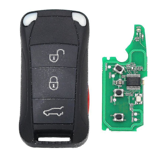 3+1 Knappars Fjärrkontrollnyckel 4 Knappar 315mhz / 433mhz För Porsche Cayenne 2004-2010 Id46 Chip