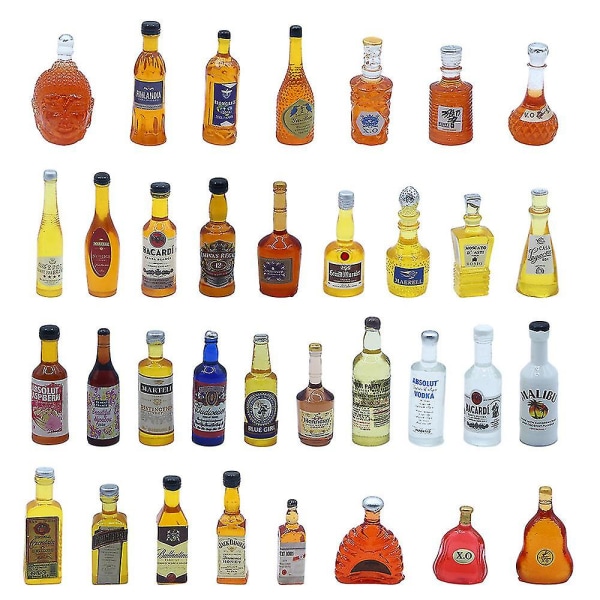 50pcs 49 Foreign Wine Bottles Are Randomly Mixed# Foreign Wine Bottle High Simulation Miniature Wine Bottle Diy Ice Bucket Night Light Handmade Materi