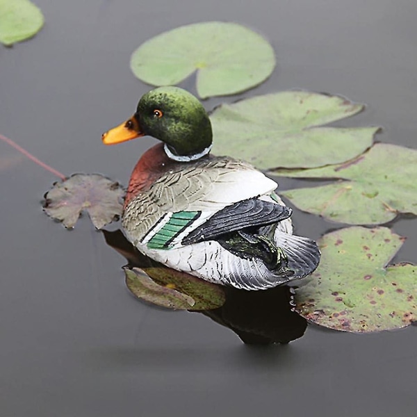 Damm flytande anka staty, flytande damm dekoration skulptur för trädgård damm pool dekor