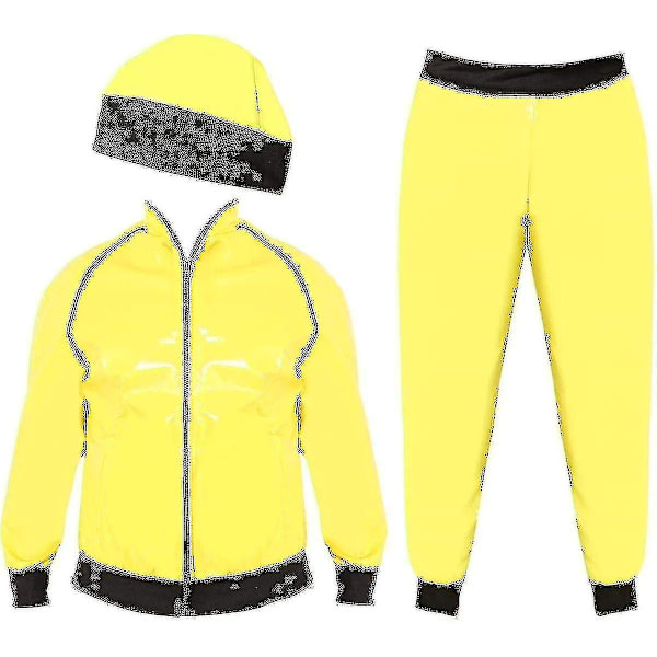 90'er Berømthed Kostume Voksne Gul & Sort Shell Suit Hl4-yujia-yuyu [DM] M