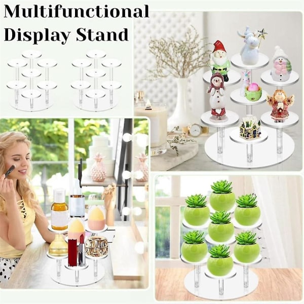 Julepynt Stativ 7 Kolonner Akryl Transparent Stativ For Cupcakes, Smykkeutstilling