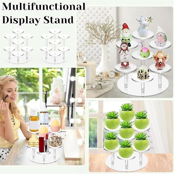 Julepynt Stativ 7 Kolonner Akryl Transparent Stativ Til Cupcakes, Smykkeudstilling