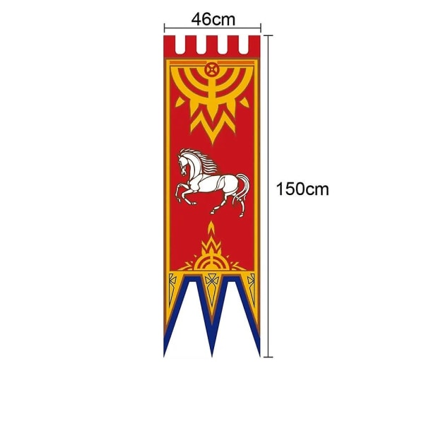 46x150cm Middelalderlig Rike Rohan Gondor Hest Tre Banner Flagg Vegg Henger Hjem Sovesal Stue Pennant Flagg Burgees Dekor A