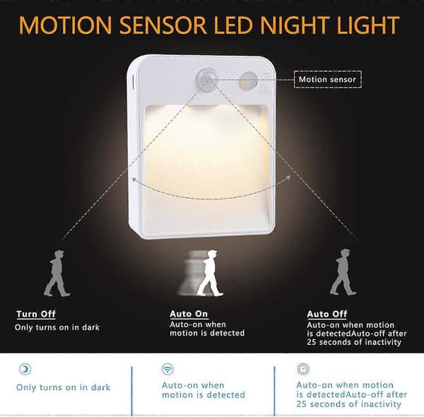 2 kpl LED-yövalot, valokennosensorilla, paristokäyttöinen