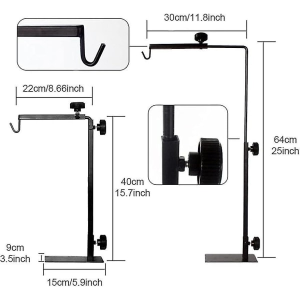 Reptil Lampeholder Med Justerbar Base, Metal Gulvlampeholder Til Habitat