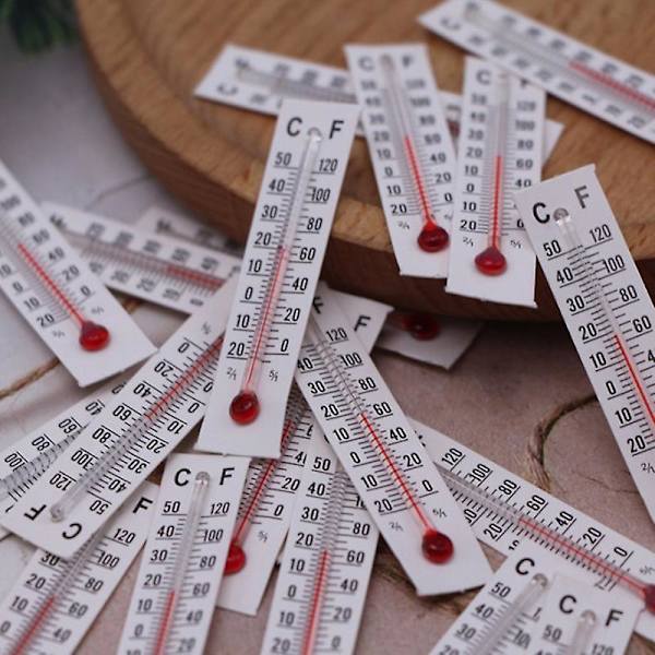 10 st Miniatyr Papptermometer Enkel Stil Dockhus Inomhus Utomhus White 10PCS