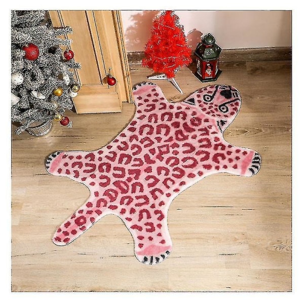 Badematterugger Rosa Imitasjon Leopardmønster Rug Antislipp Matte Vaskbar Dyreprint Teppe