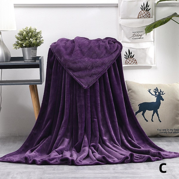 Faux pels fleece tæppe stort sofa mink seng kaste blødt varmt dobbelt & king size FkBY Purple