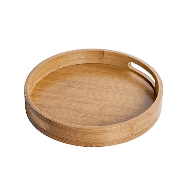 Tre Serveringsbrett Rundt Serveringsfat Te Matrett Drikkfat Flerbruks Middag Biff Steak Frukt Snackbrett Bret BY 25X4CM