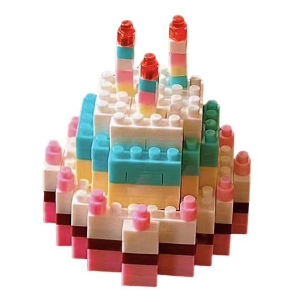 Birthday Cake Building Blocks Diy Assemble Cake Building Toys Birthday Gift  [DmS]