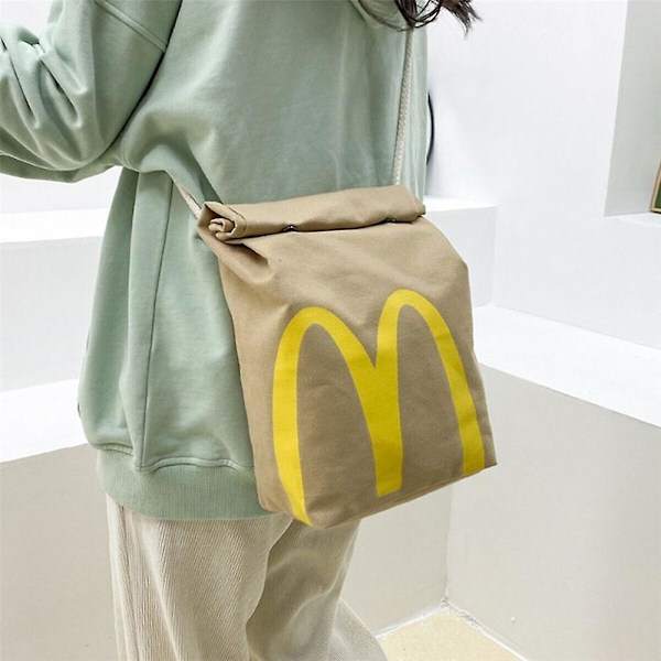 2024 Realistisk Mcdonalds Ryggsekk/Messenger Side Bag - Fast Food Gaver Skulder Student Fritid Messenger Bag