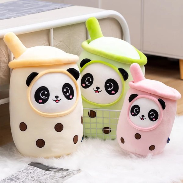 Plysj Boba Te Kopp Leke Panda Boble Te Pude Søt Frukt Drikke Plysj Fylt Myk Eple Jordbær Melk Te Barn Gave Pineapple 70cm
