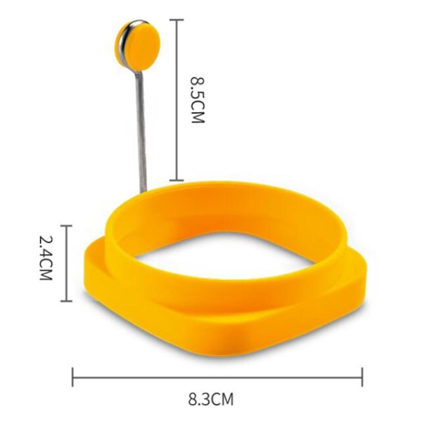 Stekt äggform Hög temperaturbeständighet Flexibel Dubbelsidig Fyrkantig Rund Ägg Stekpanna Form Yellow