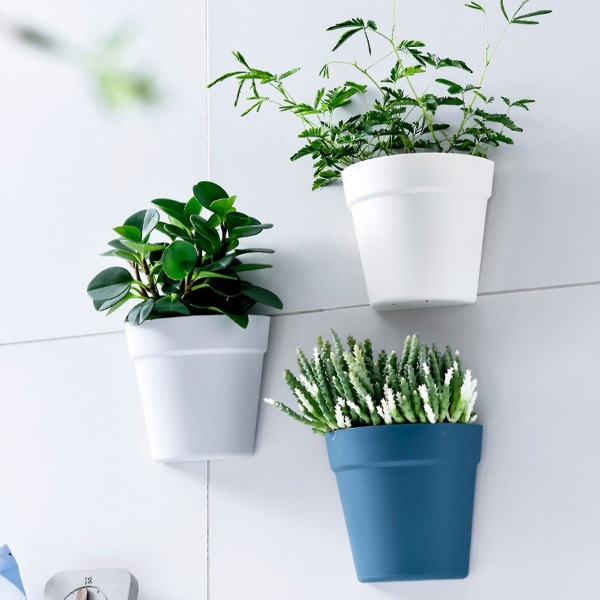 Väggmonterad Blomkruka Halvcirkelformad Plast Växtplanteringsbehållare Light Grey
