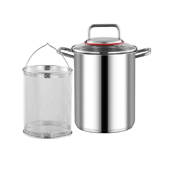 Stålaspargesgryta med korg Asparges Pastakokare Sil Fransk Fry Pot Korg [DM]