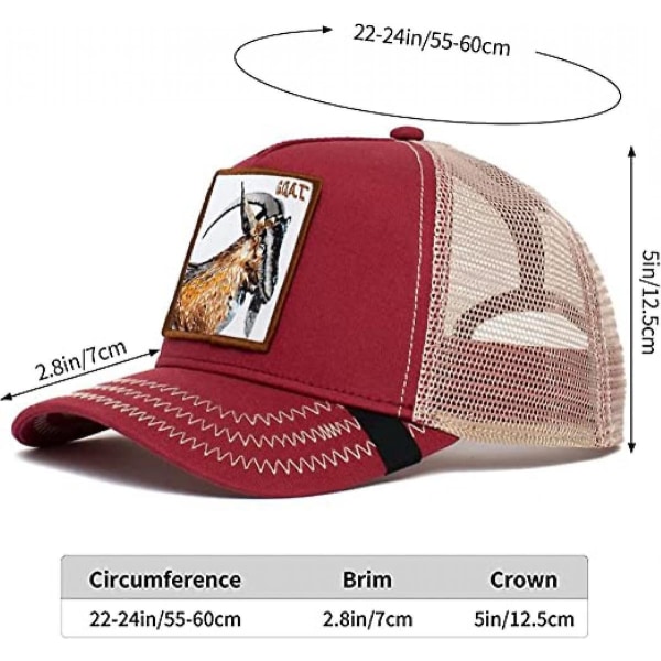 Unisex mesh lastbilshatt Square Patch cap för damer - klassisk justerbar vanlig hatt (bulldog)