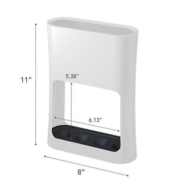 6979 Paraplyholder Paraplyholder med vannsamlingsbrett for sammenleggbare paraplyer, minimalistisk, ABS-harpiks, stål, hvit, L 20,8 x B 7,6 x H 28 cm
