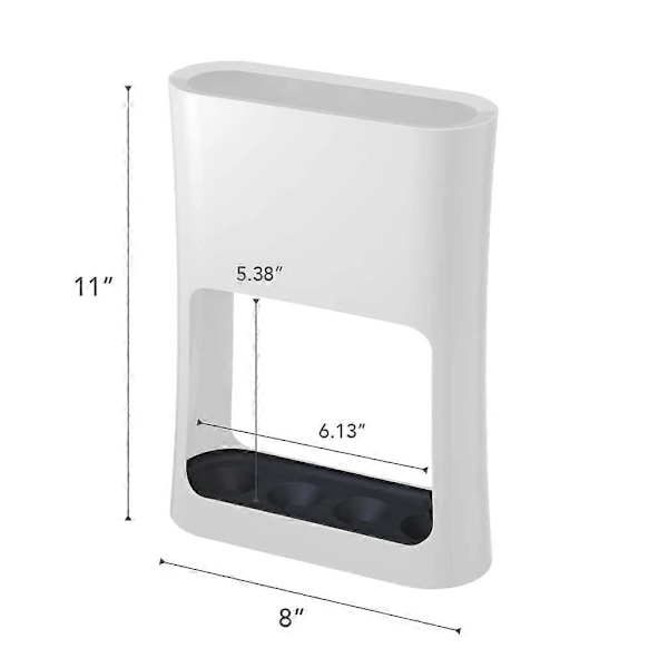 6979 Sateenvarjoteline Sateenvarjoteline vedenkeräysalustalla taittuville sateenvarjoille, minimalistinen, ABS-hartsi, teräs, valkoinen, L 20,8 x W 7,6 x H 28 cm