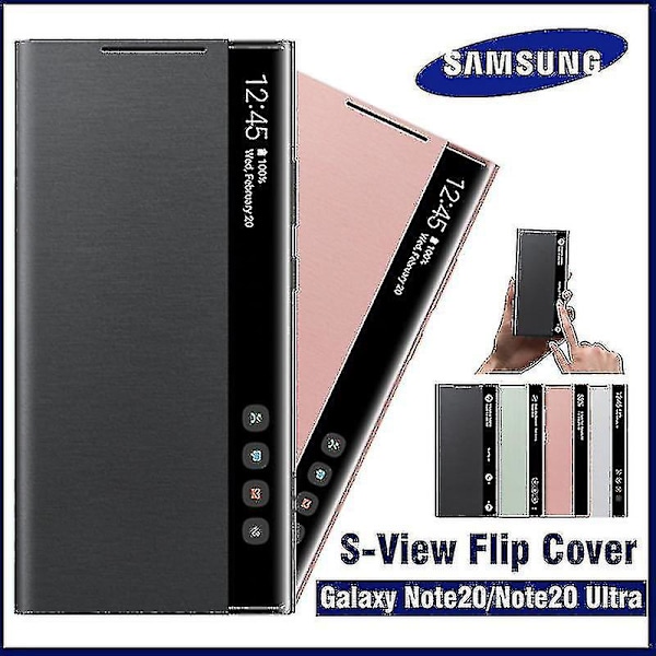 Samsung Mirror Smart View Flip-fri Besvarelse Cover til Galaxy Note 20 5g Telefon LED Cover S-view Cover EF-ZN985 Mobiltelefon C