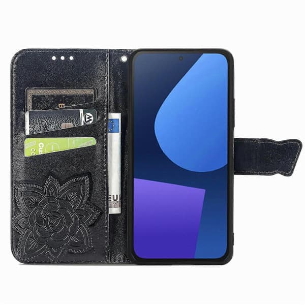Fjäril Blomma Läderfodral För Fairphone 5 [DB]