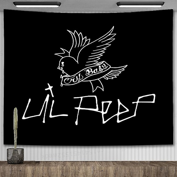 Lil Peep -seinävaate, katso taivaalle -taidevaate, musta hipi-noitaus-seinävaate, esteettinen huoneen sisustus AGT2123 240x200cm