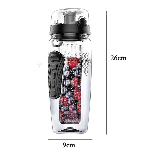2x 1000ml/32oz Hedelmäinfuusiopullo Urheilupullot