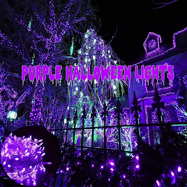 Lila Stringljus, 800 LED 100m Lila Stringljus 8 Ljuslägen Timer Plug In Vattentät Inomhus Utomhus Lila Julbelysning För Halloween Jul Trädgård