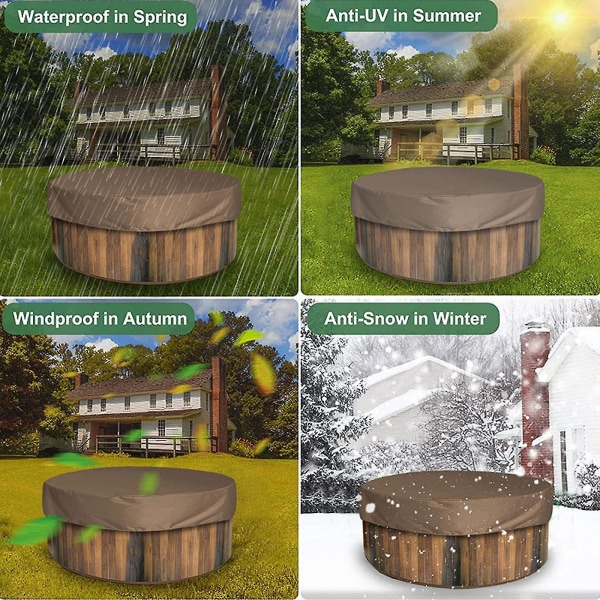 Rundt Hot Tub Dæk UV-Resistent Hot Tub Dækker Udendørs Spa Hot Tub Dækker-XinHan Black