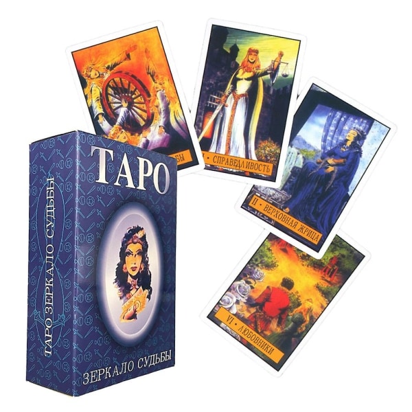 Tarot-kortit venäjänkielisellä pelikentällä lautapeli astrologia rpg ennustaminen kohtalo live-pelit juoma uudet pakat opaskirja pöytä pakka (FMY)