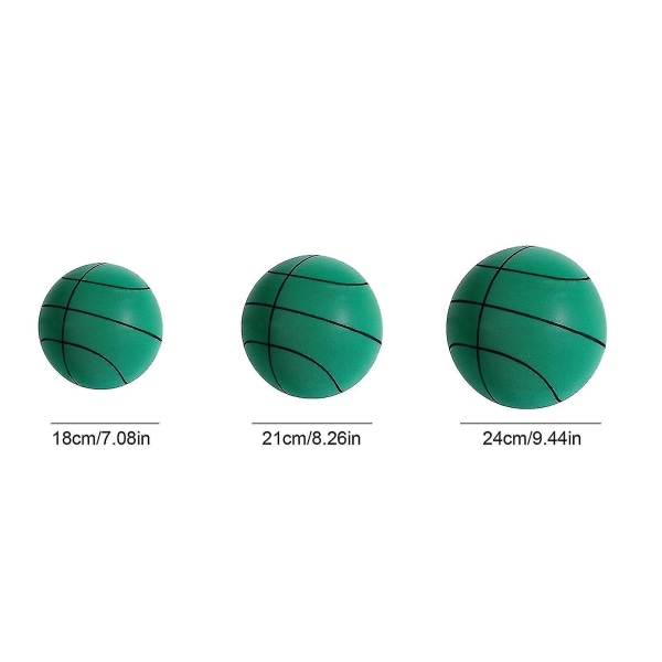 Tyst Basketboll - Premium Material, Tyst Skumball, Unik Design, Träning Och Spelhjälp (FMY) Green 24cm