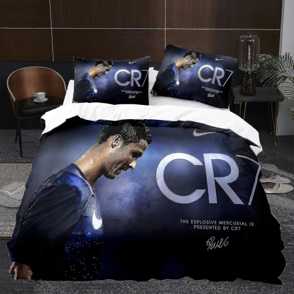 Player K2# 3D Tre-delad Set Storlek Fotboll Serie C Ronaldo Täcke Hemtextil[DB] 220cm