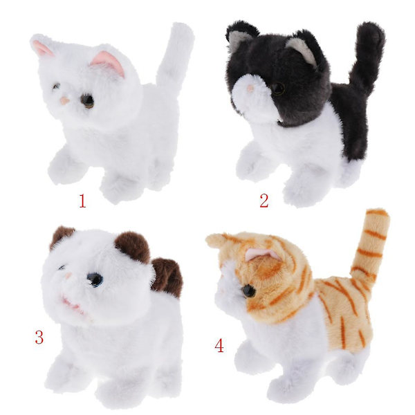 Interaktiv Robotkat Elektronisk Legetøj Gående Miav Persian Cat 13x11.5x17cm