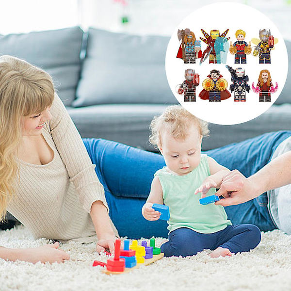 Coola Superhjälte Byggklossar Leksak för Barn Tidig Utbildande Pussel Leksak för Pojkar Flickor  [DmS] Thor
