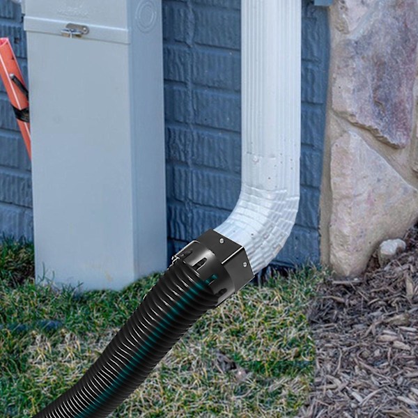 Adapter for nedløpsrør til takrenne (adapter for firkantet takrenne på 3 tommer x 4 tommer til avløpsrør) passer til utendørsrør på 3 eller 4 tommer Black
