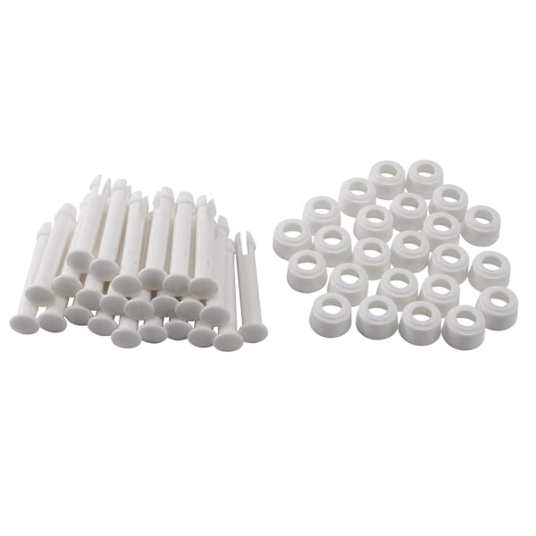 24 stk. ABS-poolledsstift, 6 cm/2,36 tommer hættesætninger til swimmingpool-reservedele 28270-28273 White