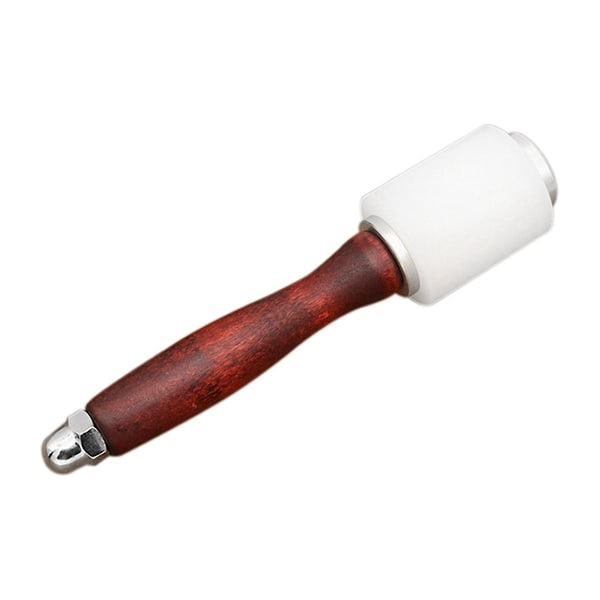 Trehåndtak Rett Hammer Lærutskjæringshammer Stempling Trykking Gravering Nylon Hammer DIY H